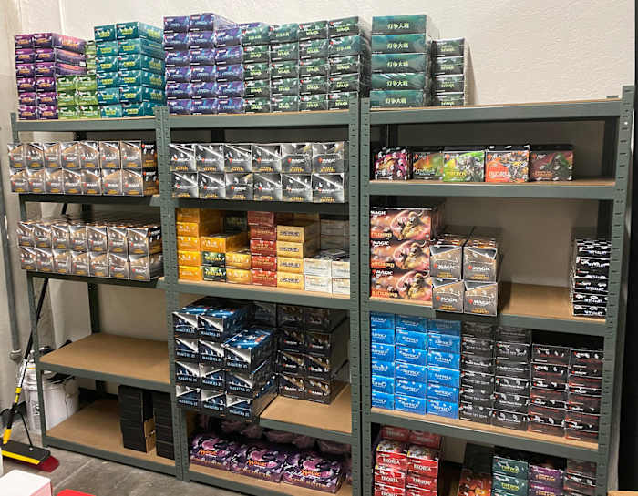 Some of the cards in stock at Cassius Marsh's Cash Cards Unlimited